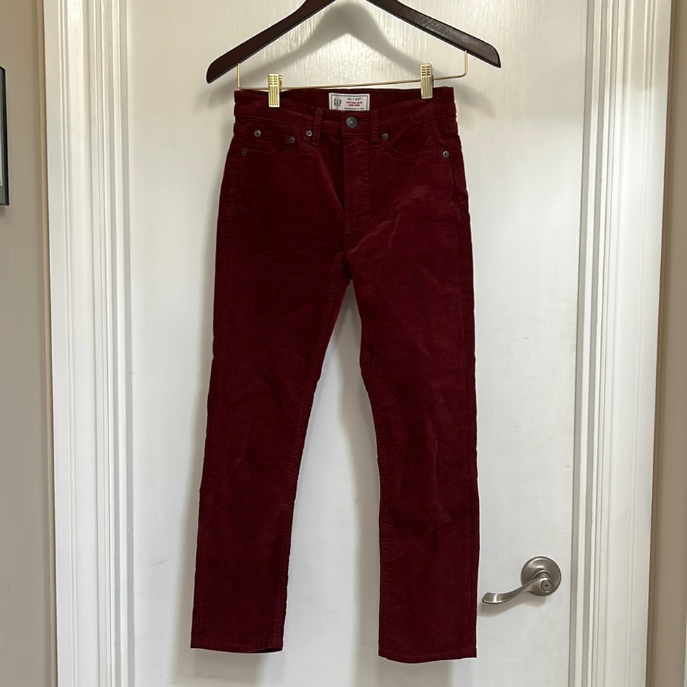 GAP vintage slim high rise cords.
